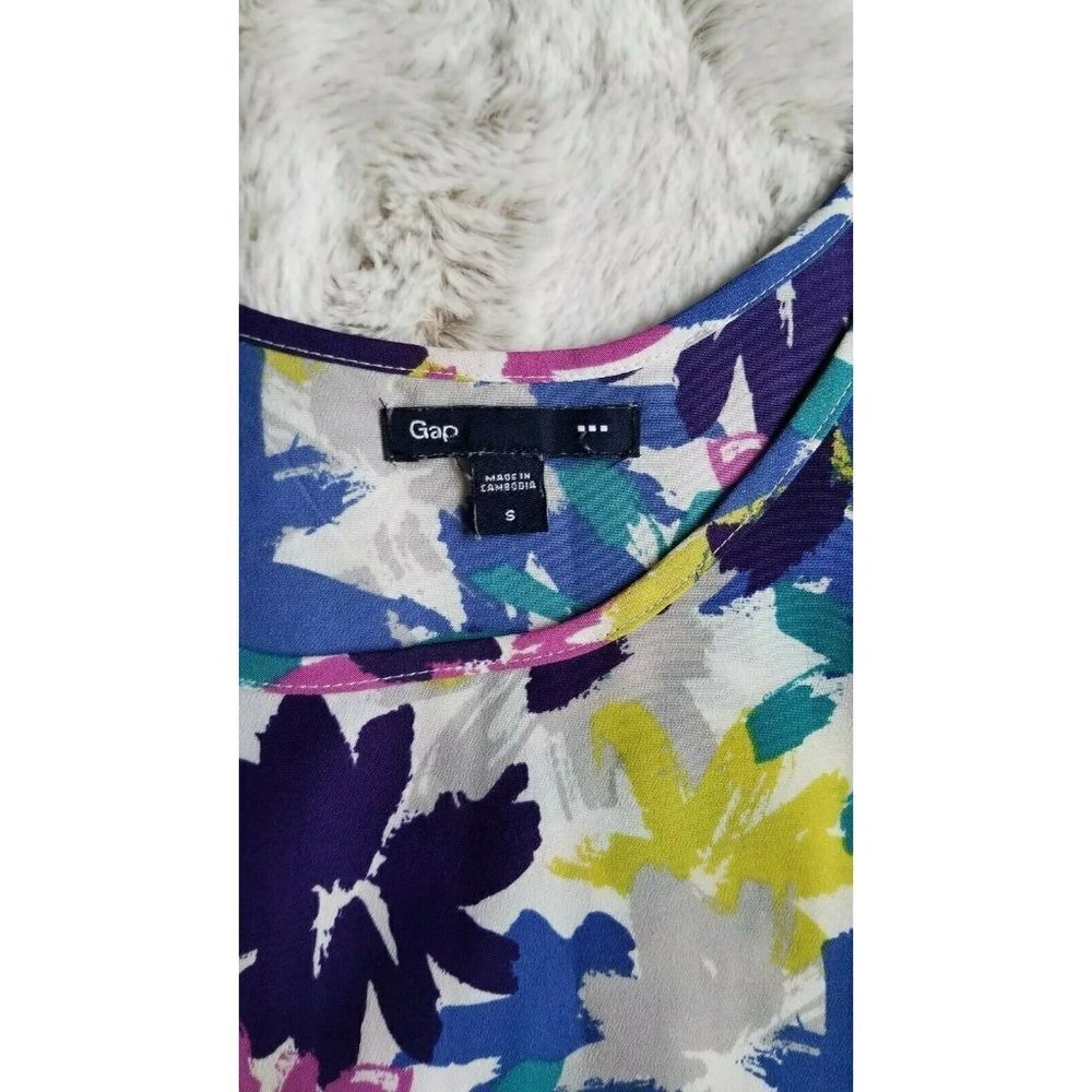 Gap White Springtime Multicolor Floral Sleeveless Top Size S - Picture 5 of 9